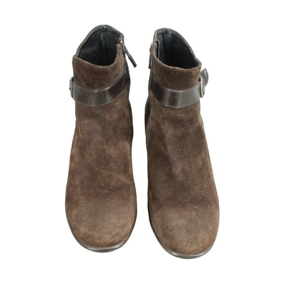 Dansko Hartley Women's Brown Suede Buckled Side Zip Ankle Boots Size 39 US 9 - Picture 5 of 9